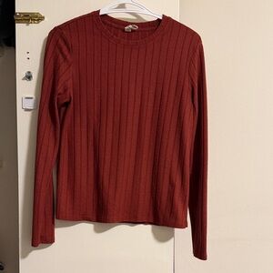 Women's Ribbed Red Sweater